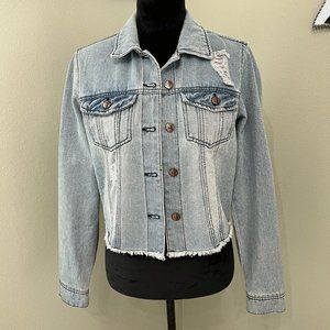 Ci Sono Distressed Raw Hem Jean Jacket Size Medium
